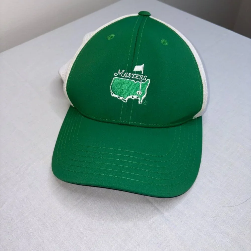 Masters Golf Green And White Baseball Hat Adjustable The Masters Mesh Back